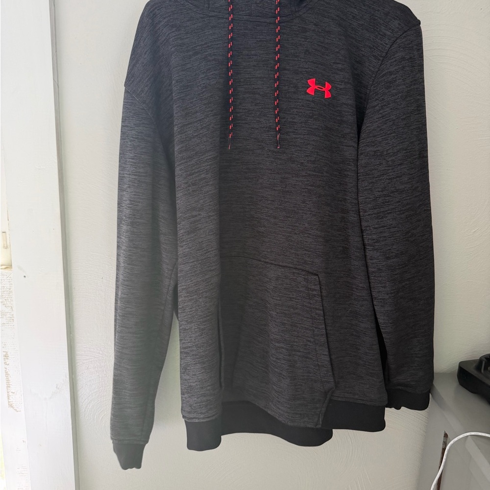 Under Armour Charcoal Heather Hoodie with Pink Logo